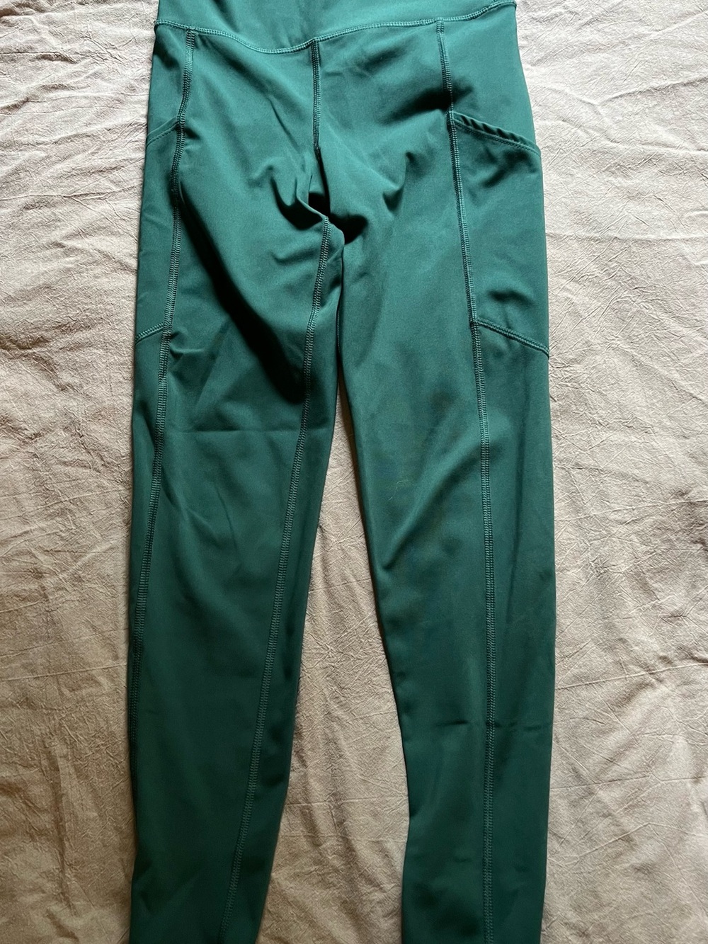 American Eagle Deep Green High-Waist Leggings with Side Pockets